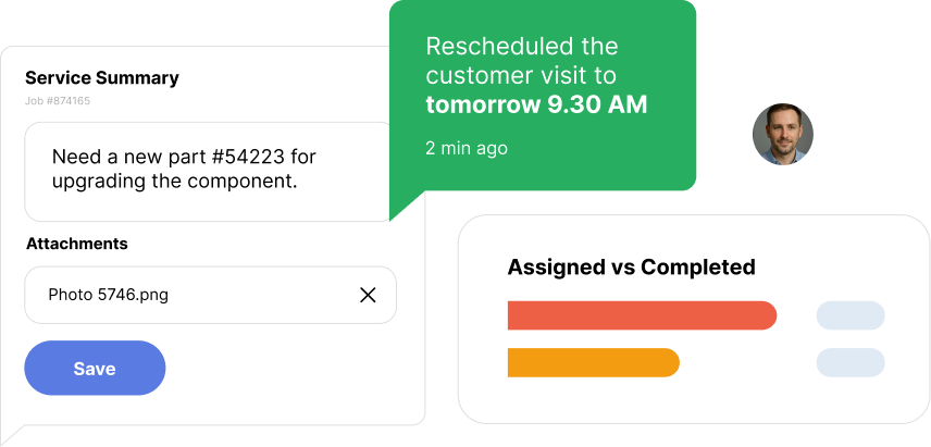 Industrial equipment field service integrated with SAP